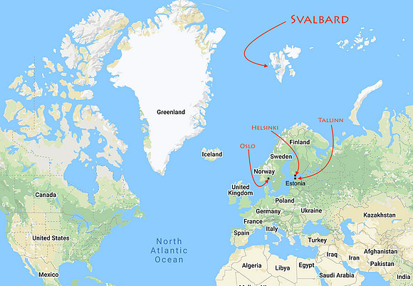 Map - Svalbard & Northern Europe Destinations